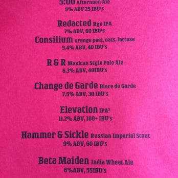 Renegade Brewing - August 30th beer offerings (they are all so good, but the redacted is a must try!) - Breweries Near Me - Denver, Colorado