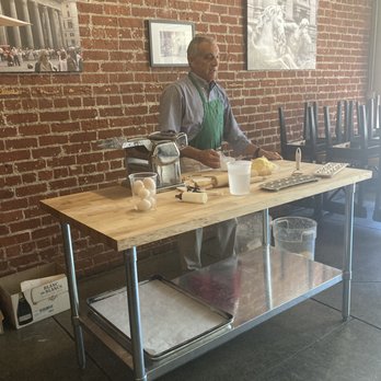 Adamo's - Jon instructing us on how to make ravioli - New American Near Me - Sacramento, California
