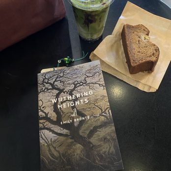 Reborn Coffee - Blueberry Bliss Matcha & GF Banana loaf slice - Coffee & Tea Near Me - Brea, California