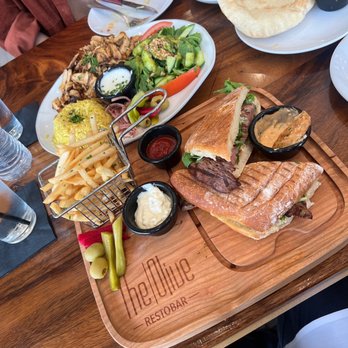 The Olive Restobar - Filet mignon panini and the Chicken Shawerma - Mediterranean Near Me - Downey, California