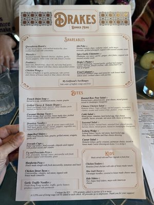 Menu photo 8 Drakes San Carlos, CA
