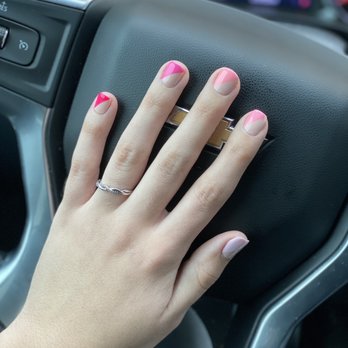 Paradise Nail Spa - Diagonal design gel. - Nail Salons Near Me - Mansfield, Texas Paradise Nail Spa - Diagonal design gel. - Nail Salons Near Me - Mansfield, Texas