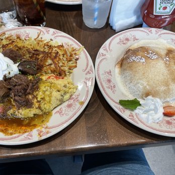 Eggstasy - Barbacoa Omelette and Pumpkin Cheesecake Pancakes - Breakfast & Brunch Near Me - Mesa, Arizona