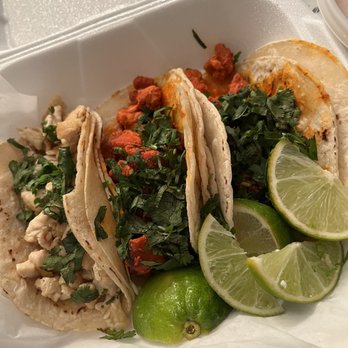 Las Cazuelas - 1 regular chicken taco and 2 Al pastor tacos - Mexican Near Me - Orlando, Florida