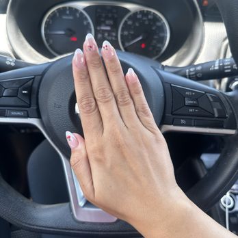 Polished Nail Lounge - Almond French tip with cherries - Nail Salons Near Me - Orange, California