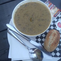 Steamers Coffee - Veggie soup, iced caramel macchiato