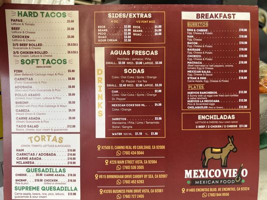 Menu photo 3 Mexico Viejo Vista, CA Menu photo 3 Mexico Viejo Vista, CA