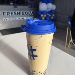 Iced Caramel Macchiato with Boba