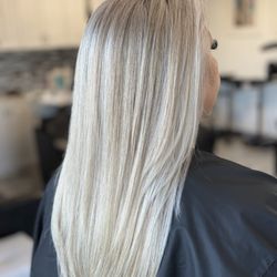 Shannon gave this client the perfect icy platinum blonde.