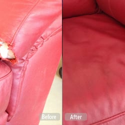 Leather furniture pet damage