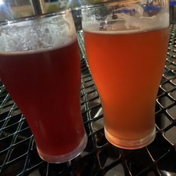 Blueberry gose and raspberry gose