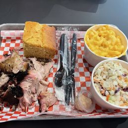 Absolute delicious barbecue! I always have enough to take home for lunch the next day. This is the pulled pork dinner. Absolute delicious barbecue! I always have enough to take home for lunch the next day. This is the pulled pork dinner.