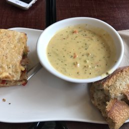 Chipotle Chicken Avocado Melt and Broccoli Cheddar Soup from the "You Pick 2" menu