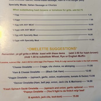 Breakfast Club - Egg menu - Breakfast & Brunch Near Me - Tybee Island, Georgia