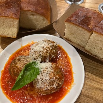 Forma Pasta Factory - Meatball order with complimentary foccacia - Italian Near Me - Brooklyn, New York Forma Pasta Factory - Meatball order with complimentary foccacia - Italian Near Me - Brooklyn, New York