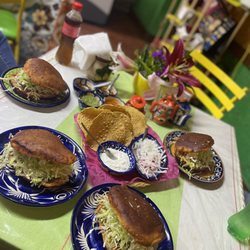 El Pambazo Loco - Pambazos and assortment of delicious salsas.