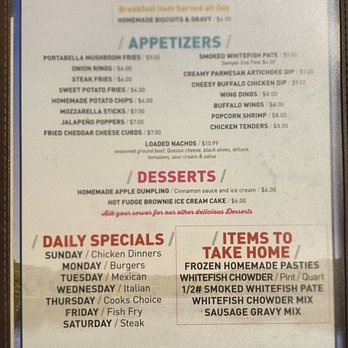 Cut River Inn - Menu Summer 2021 p3 - American Near Me - Naubinway, Michigan