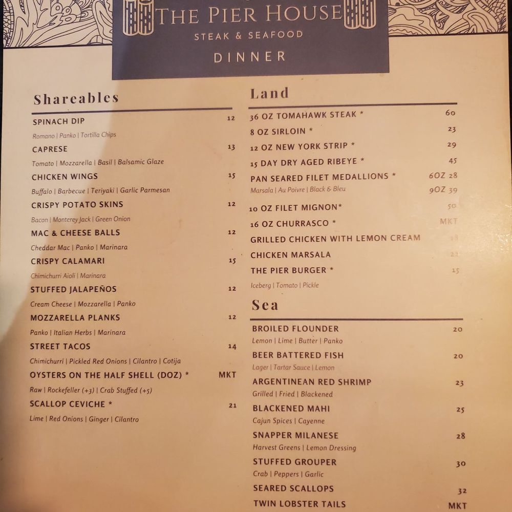 The Pier House - the menu and prices - Steakhouses Near Me - Daytona Beach, Florida The Pier House - the menu and prices - Steakhouses Near Me - Daytona Beach, Florida