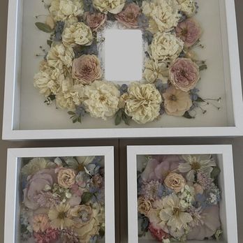 Botany Bloom - 16x20 White Shadow Box Frame,  8x8 White Shadow Box Frame (2) - Floral Designers Near Me - Orange, California