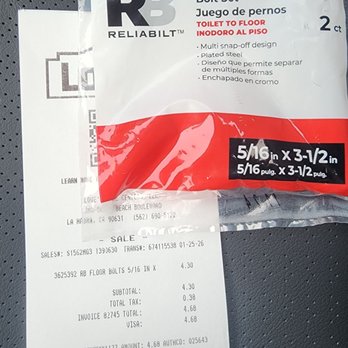 Lowe's Home Improvement - Reliabilt toilet bolt kit. - Hardware Stores Near Me - La Habra, California Lowe's Home Improvement - Reliabilt toilet bolt kit. - Hardware Stores Near Me - La Habra, California