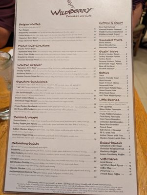 Menu photo 1 Wildberry Pancakes and Cafe Chicago, IL Menu photo 1 Wildberry Pancakes and Cafe Chicago, IL