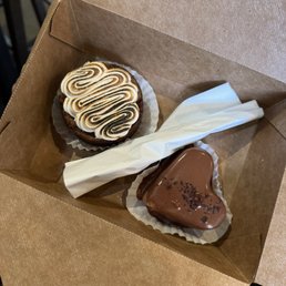 S'mores brownie and chocolate mousse heart. S'mores brownie and chocolate mousse heart.