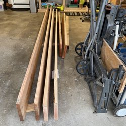 Materials delivered in the rain, set in garage to dry.