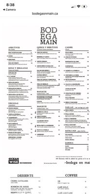 Menu photo 3 Bodega On Main Vancouver, BC Menu photo 3 Bodega On Main Vancouver, BC