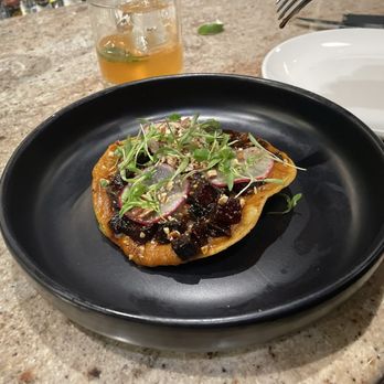 Mesa Provisions - Beet tostada - New American Near Me - Albuquerque, New Mexico