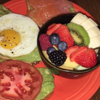 Eight AM - Avocado toast with smoked salmon substituted for the bacon. - New American Near Me - San Francisco, California