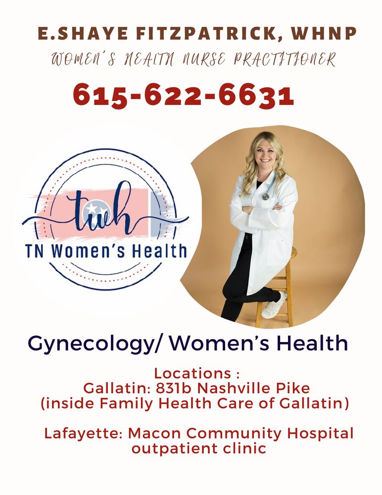 TN WOMENS HEALTH Updated August 2024 831B Nashville Pike, Gallatin