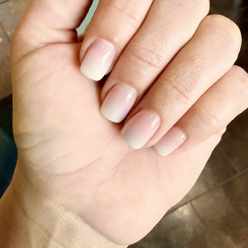 Pink and white ombré done by Kathy Pink and white ombré done by Kathy