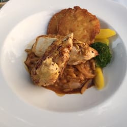 Burgrestaurant Obervoitsberg - Maishendlbrust auf Kürbisgemüse