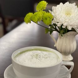 Painted Tree Boutique - Matcha latte at the Steeped Leaf inside Painted Tree Boutiques.