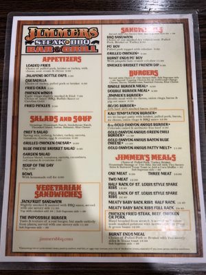 Menu photo 1 Jimmers BBQ Montrose, CO