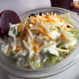 Generous side salad with ranch dressing & beet pickles. Generous side salad with ranch dressing & beet pickles.
