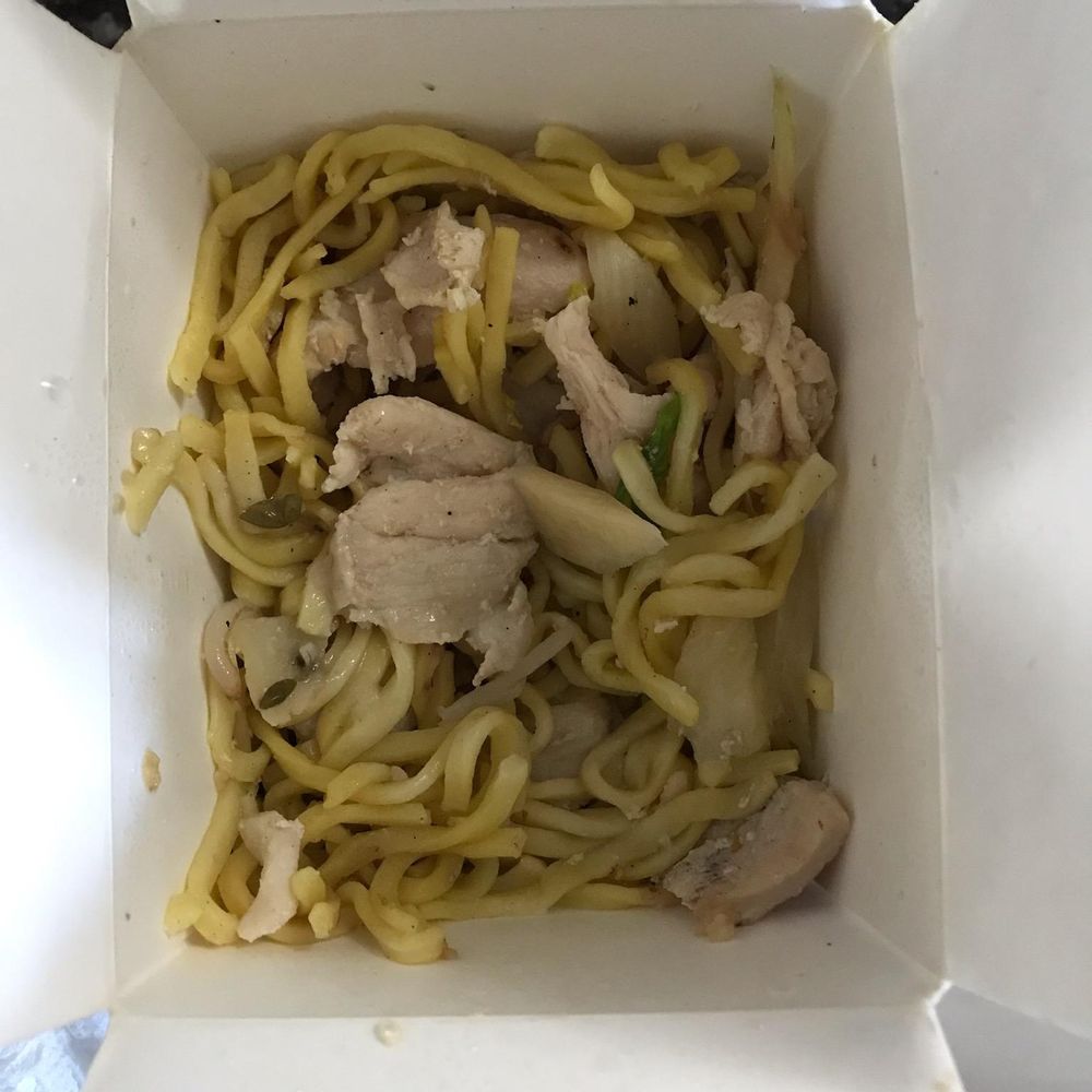 Their version of chicken lo mein Their version of chicken lo mein