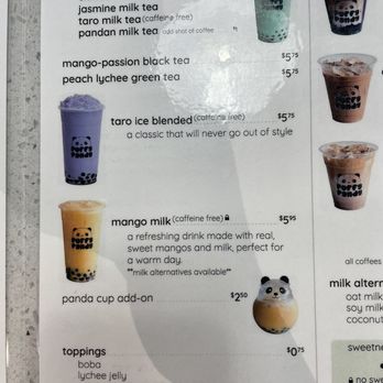 Puffy Pandy - Drinks menu - Desserts Near Me - Seattle, Washington