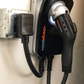 Ballard Electric - ChargePoint 240v Level 2 charger mounted in the garage. - Electricians Near Me