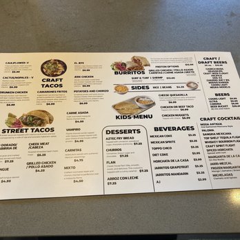 Tacos and Craft Peoria - Menu - Tacos Near Me - Peoria, Arizona