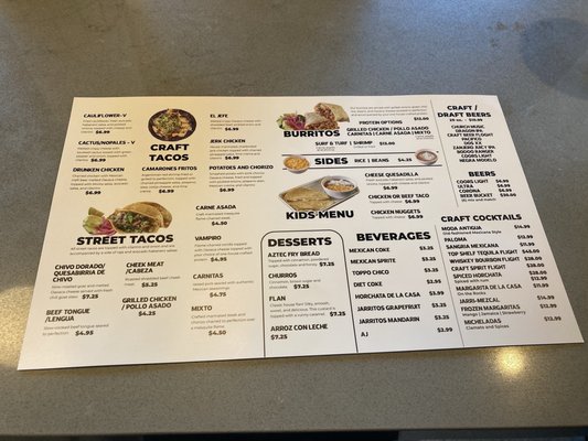 Menu photo 4 Tacos and Craft Peoria Peoria, AZ