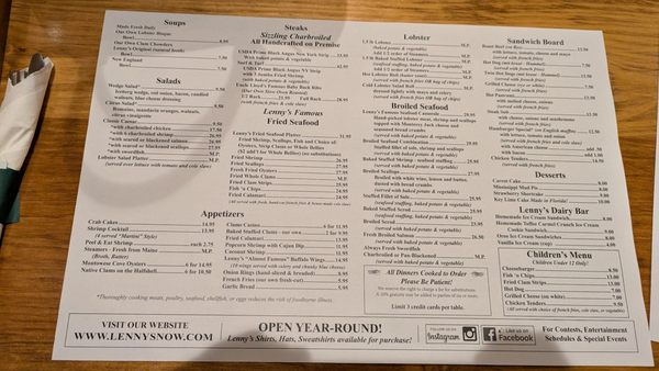 Menu photo 5 Lenny's Indian Head Inn Branford, CT Menu photo 5 Lenny's Indian Head Inn Branford, CT