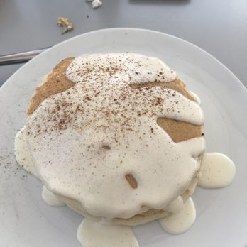 Barking Mad Cafe - Cinnamon roll pancakes (mini stack). Comes in three. They were basically normal size pancakes so their regular ones must be huge. - Coffee & Tea Near Me - Gaithersburg, Maryland Barking Mad Cafe - Cinnamon roll pancakes (mini stack). Comes in three. They were basically normal size pancakes so their regular ones must be huge. - Coffee & Tea Near Me - Gaithersburg, Maryland