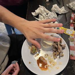The food was great but this should not be considered a chicken wing. The food was great but this should not be considered a chicken wing.