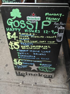 Menu photo 8 Gossip Bar & Restaurant New York, NY
