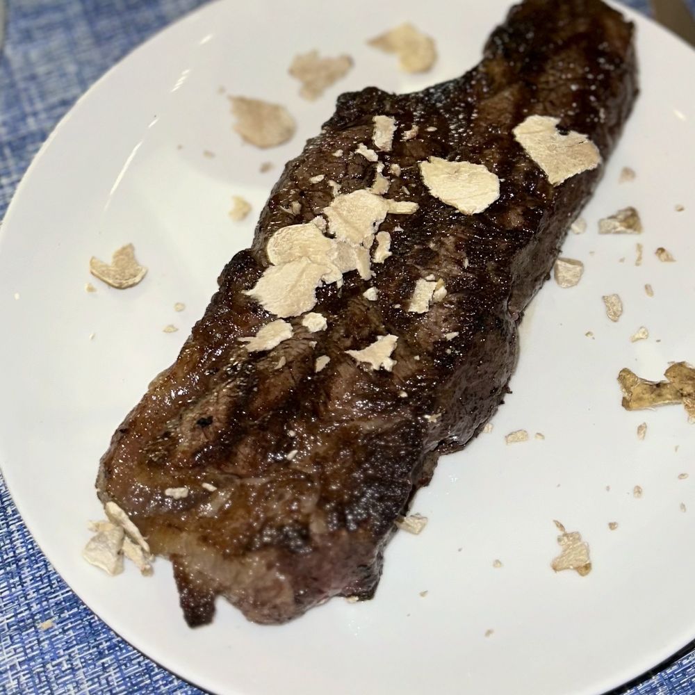 Nicholson Muir Distinguished Meats - Dry aged Ny strip w white truffle. - Butcher Near Me - Boynton Beach, Florida Nicholson Muir Distinguished Meats - Dry aged Ny strip w white truffle. - Butcher Near Me - Boynton Beach, Florida