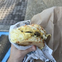 Cheddar biscuit sandwich Cheddar biscuit sandwich