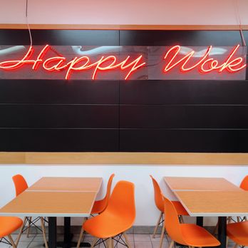 Happy Wok - Inside neon sign. - Chinese Near Me - Rowland Heights, California