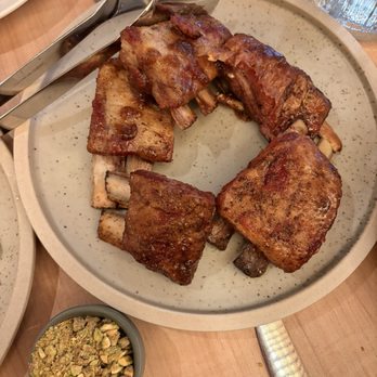 Lucia - Lamb ribs with pistachio on the side - Italian Near Me - Vancouver, British Columbia