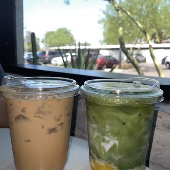 Cafe Mollie - Pistachio white mocha and mango sticky rice matcha (August 2026) - Coffee & Tea Near Me - Phoenix, Arizona